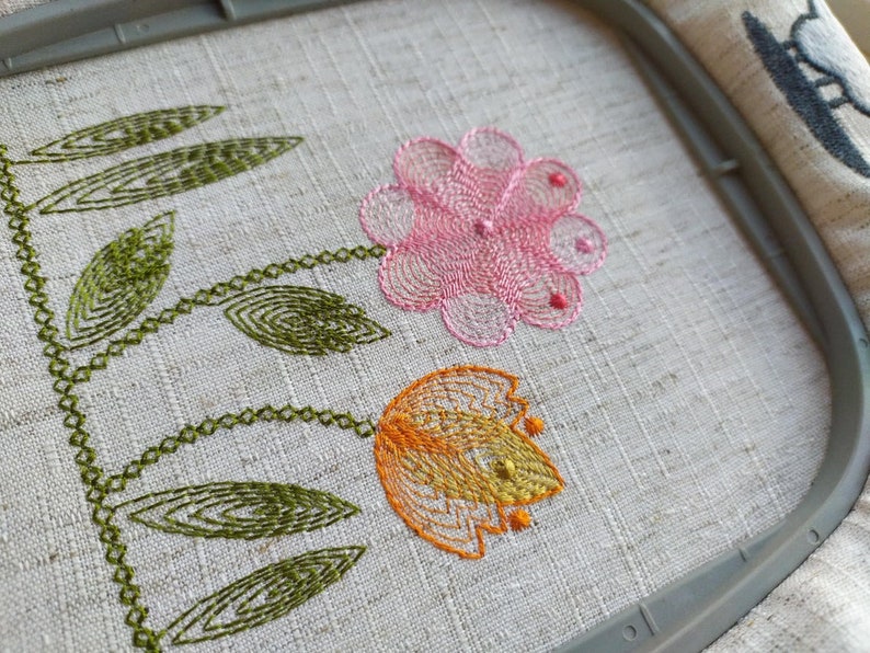 Embroidery Designs Flower Embroidery Design Floral Etsy