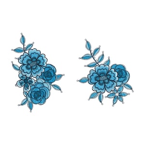 Floral Bouquet Pair | Embroidery Design Set | Layered Petal Texture | 5x7 Hoop | Instant Download