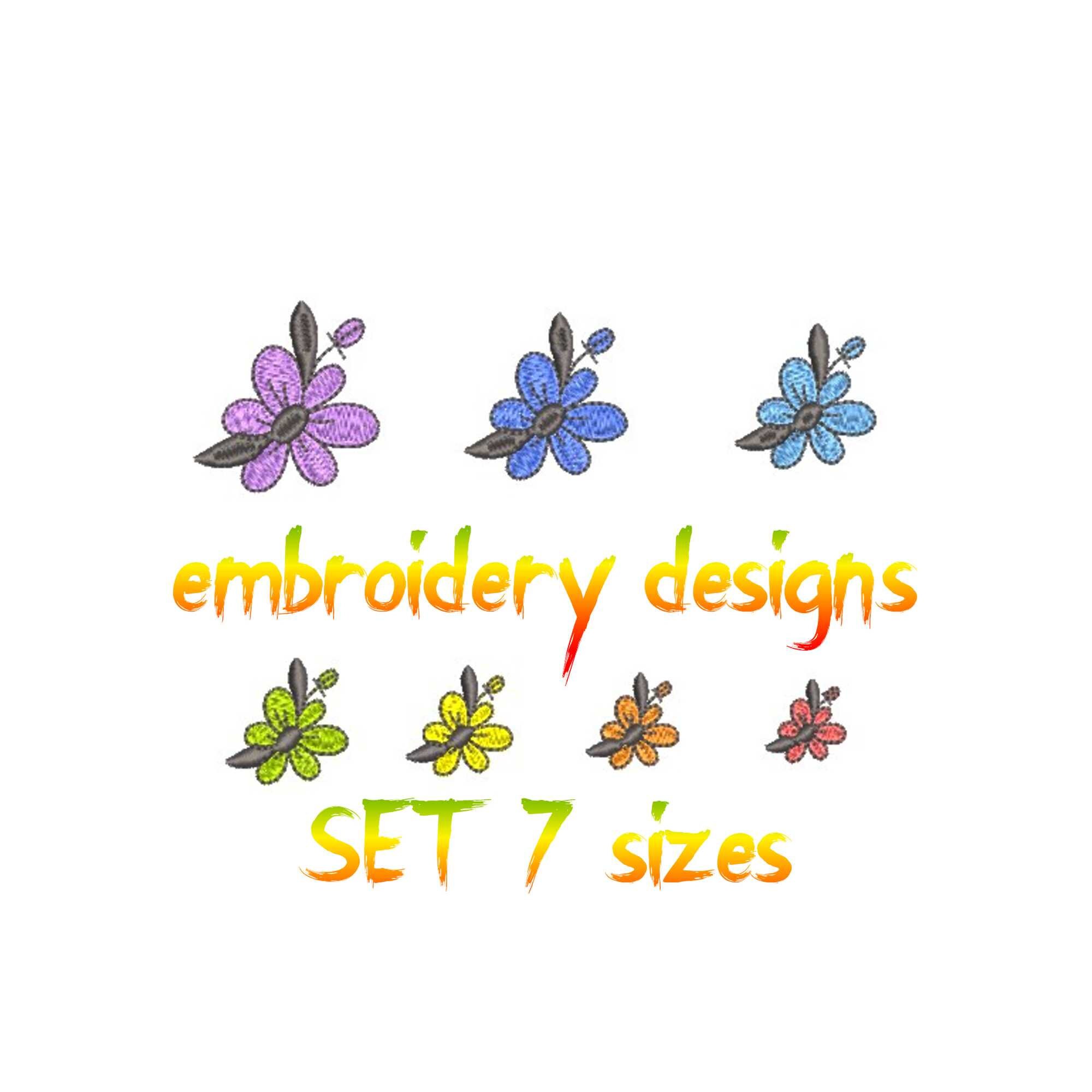 Mini Flower Embroidery Design | Tiny Floral Stitch Pattern | 7 Sizes ...