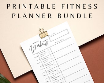 Printable Workout Planner, Weekly Fitness Schedule, Monthly Exercise Calendar, Workout Tracker, Digital Fitness Tracker