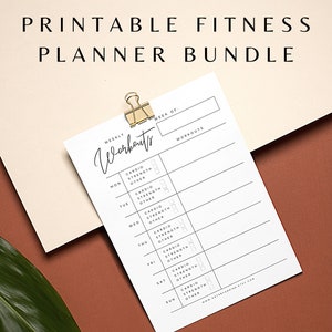 Printable Workout Planner, Weekly Fitness Schedule, Monthly Exercise Calendar, Workout Tracker, Digital Fitness Tracker image 1