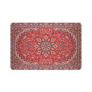 Pet Food Mat, Persian Rug Design, Cat Feeding Mat, Dog Placemat, Non-Slip Pet Mat, Pet Bowl Mat, Waterproof Mat, Food Mat for Pets