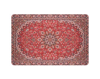 Pet Food Mat, Persian Rug Design, Cat Feeding Mat, Dog Placemat, Non-Slip Pet Mat, Pet Bowl Mat, Waterproof Mat, Food Mat for Pets