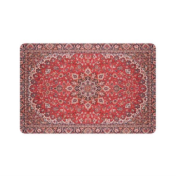 Pet Food Mat, Persian Rug Design, Cat Feeding Mat, Dog Placemat, Non-Slip Pet Mat, Pet Bowl Mat, Waterproof Mat, Food Mat for Pets