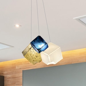 Art Deco Lamp for Kitchen Light Fixture. Stained Glass Pendant Light for Kitchen Island Décor. Customized with 33 glass colors