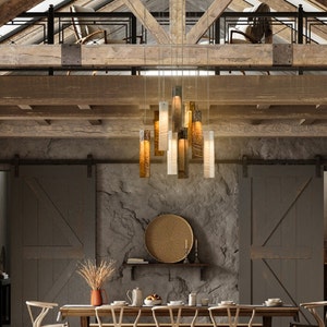 Modern rustic dining room light hot sale fixtures