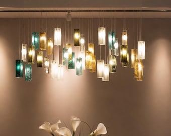 Modern Farmhouse Glass Art Chandelier for Unique Home Decor