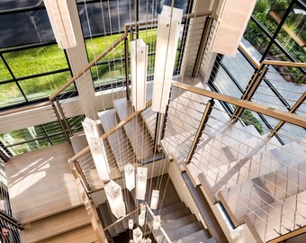 contemporary stairwell lighting