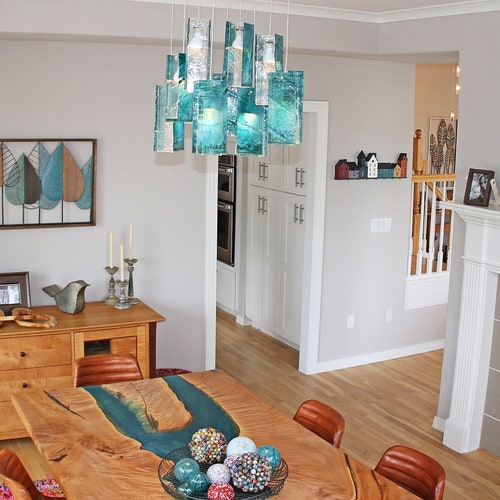 Sea Glass Art Lamp for Ocean Décor. Blown Glass Lamp Etsy