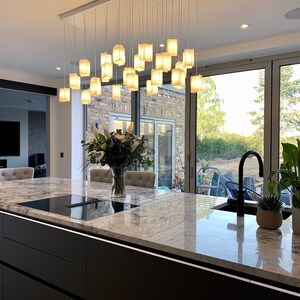 Silver pendant lights for kitchen top