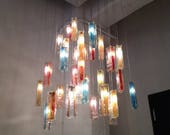Farmhouse lighting, Customized glass pendant light, with choice of 36 colours
