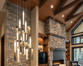 Creative Home Decor Chandelier. Sculptural Lights. Linear Chandelier