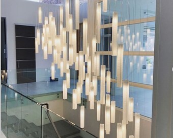 staircase chandelier contemporary