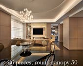 Modern version for crystal chandelier, Unique glass ceiling light for contemporary design with vintage style, Dining room lighting