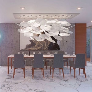 Glass Sculpture Chandelier Lighting Pendant. Dine Room Light Fixture. Glass Art Sculpture for Room Décor. Hangin Modern Art