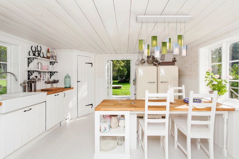 Sea Glass Art Lamp for Ocean Décor. Blown Glass Lamp Etsy