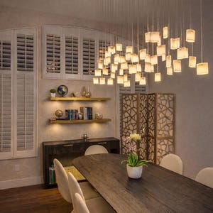 Modern Chandelier Dining Room Lighting, Modern Glass Pendant Light for Dine Lighting. This Art Glass Lighting is customized to your space image 7