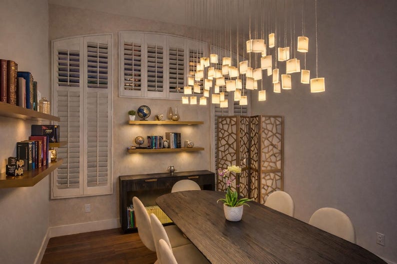 Modern Chandelier Dining Room Lighting, Modern Glass Pendant Light for Dine Lighting. This Art Glass Lighting is customized to your space image 7