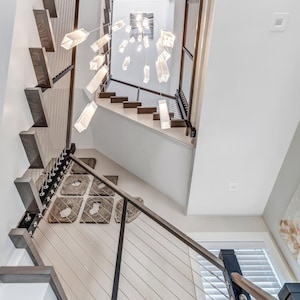 Foyer Lighting or Staircase Chandelier. Large Linear Pendant Lighting for Foyer Chandelier and High Ceiling Lighting. Fully Customized