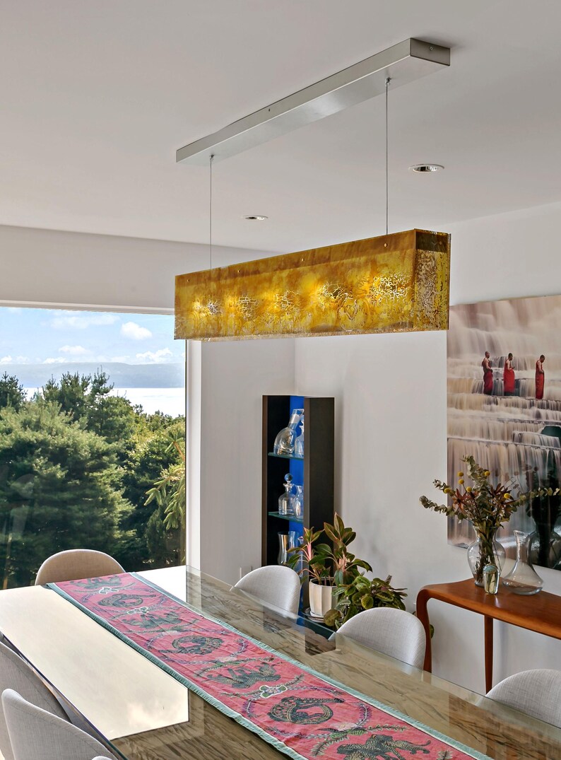 Lumière linéaire | Plafond rectangulaire pour îlot de cuisine et salle à manger image 9