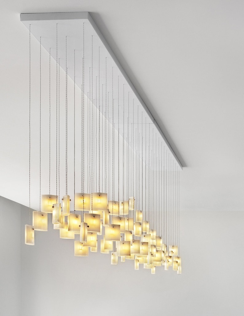 Modern Chandelier Dining Room Lighting, Modern Glass Pendant Light for Dine Lighting. This Art Glass Lighting is customized to your space image 2