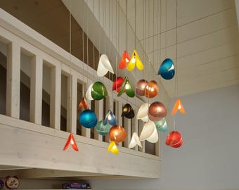 Colorful Chandelier Lighting, Modern Art Glass Chandelier, Blown Glass Lighting for Dining table Light. Art Glass Lighting for Home Decor