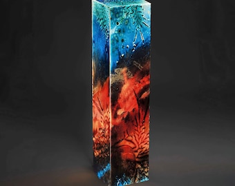 Artistic Floor Lamps For Living Room And Unique Home Decor Accent. Stained Glass Sculpture Lamp