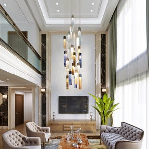 Home Lighting -  Hanging Light Fixtures - Luxury Decor.  Modern Pendant Light for Living Room Light. Customized Art Decor Lighting