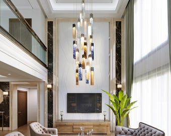 Home Lighting -  Hanging Light Fixtures - Luxury Decor.  Modern Pendant Light for Living Room Light. Customized Art Decor Lighting