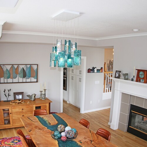 Sea Glass Kitchen Décor. Blown Glass Pendant Lights for Etsy Canada