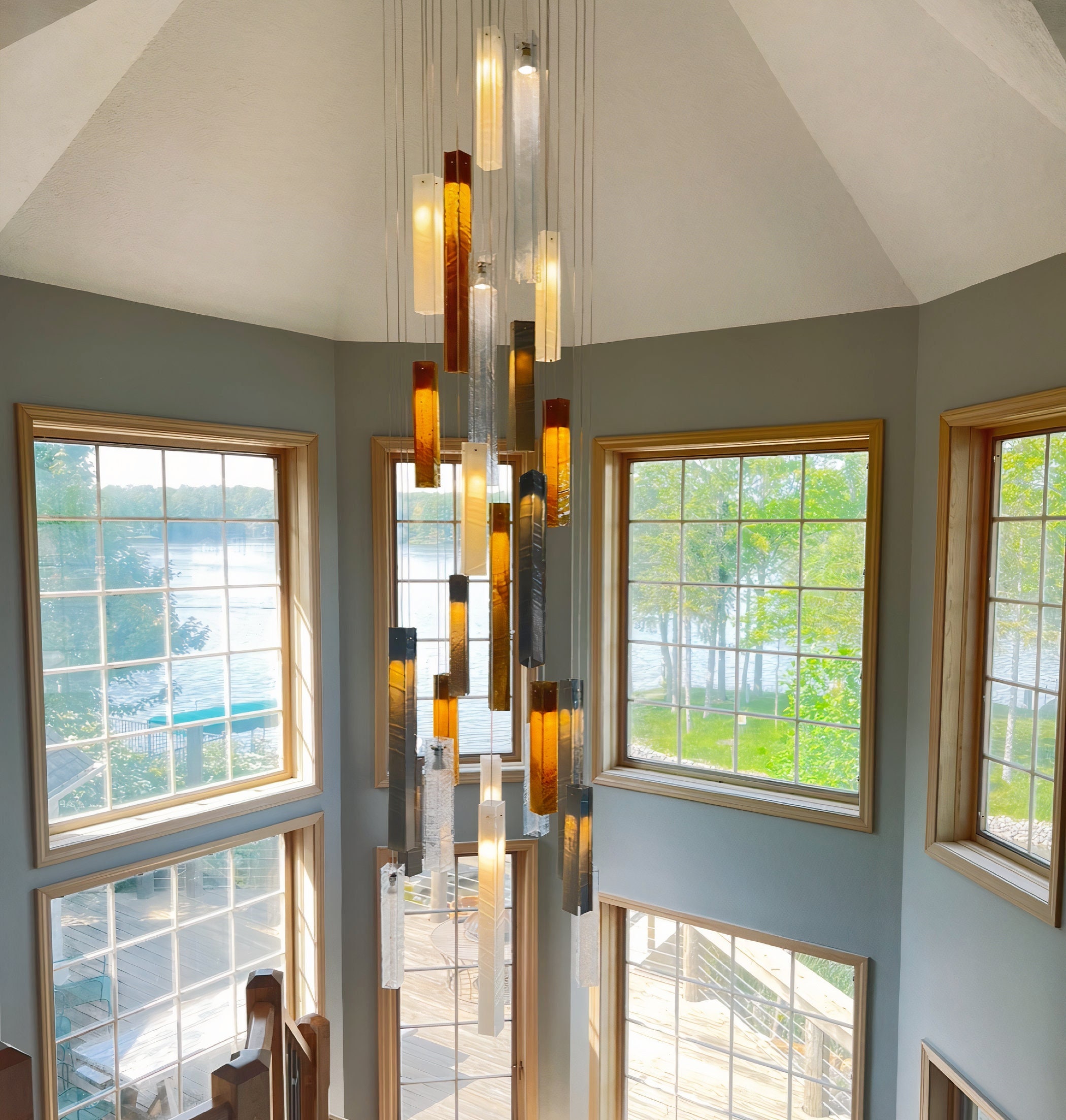 Mid century modern foyer cheap chandelier