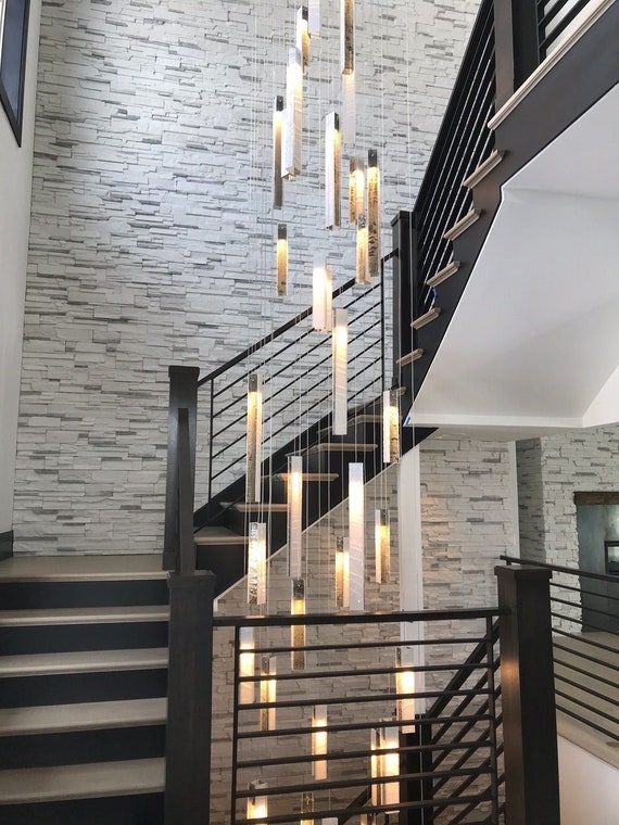 Iluminación de araña de escalera para decoración moderna del hogar