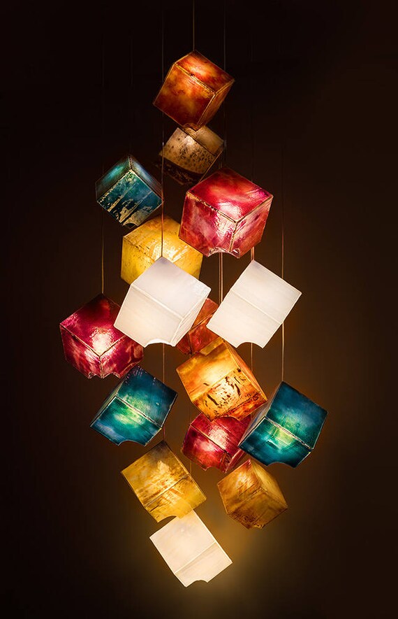 modern stained glass chandelier