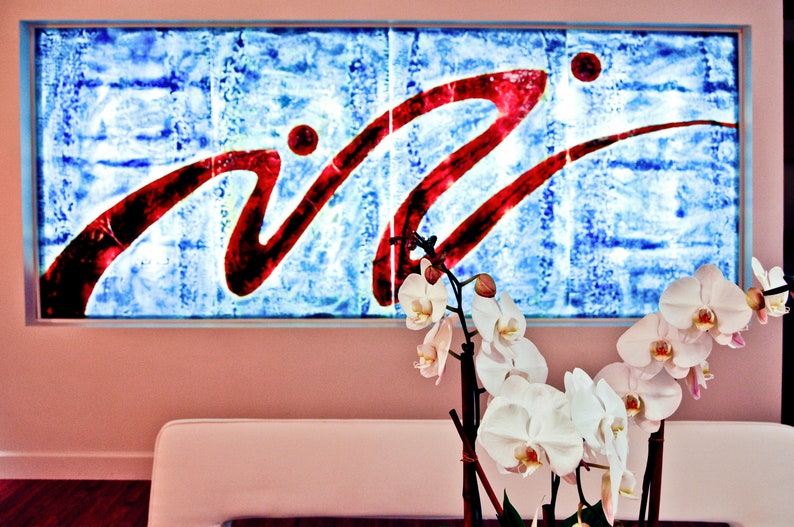 Glass Wall Art Large Stain Glass Wall Décor. Colorful Wall Art Etsy