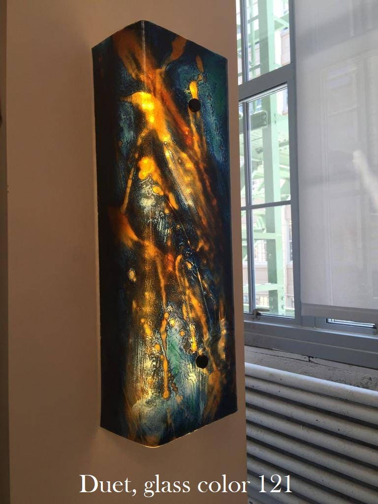 Modern Glass Art Wall Lamp Unique Lamp Light Wall Art. Wall Etsy