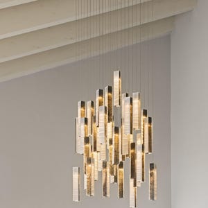 Modern Pendant Light Rustic Chandelier, for Modern Home Décor or as a foyer Lighting, this Large Art Glass Pendants are fully Customized