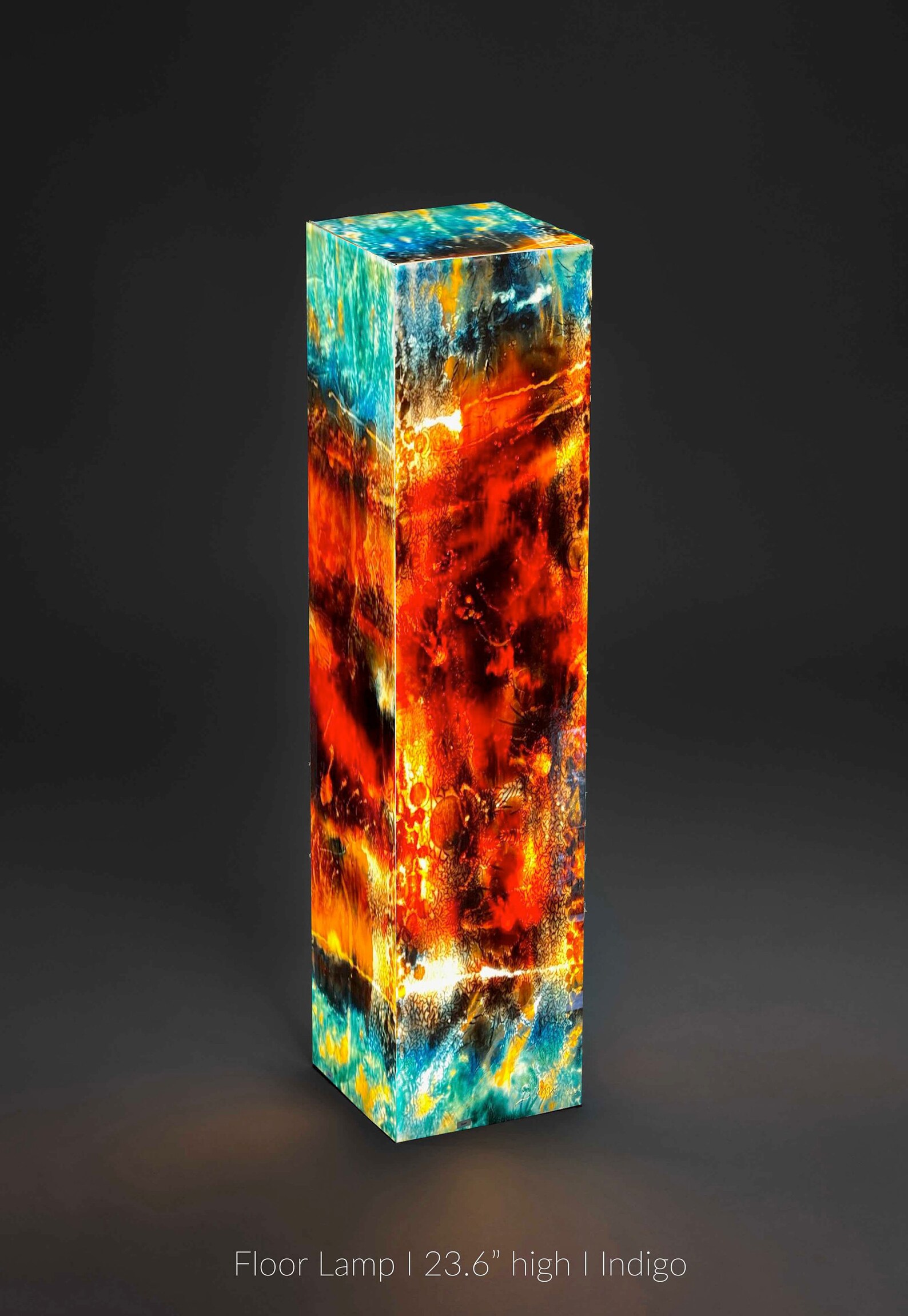 Stained Glass Table Lamp. Hand Painted Glass Art Sculpture for Etsy