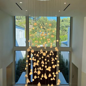 Modern Chandelier I Blown Glass Lighting I Bubble Lighting I Clear Glass Lighting I Two Story Chandelier I Cascading Globes
