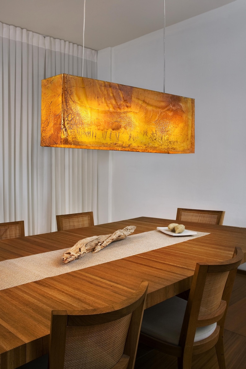 Lumière linéaire | Plafond rectangulaire pour îlot de cuisine et salle à manger 26.5x3.9x7.9H Inchs (67x10x20cm) 3xLed E26