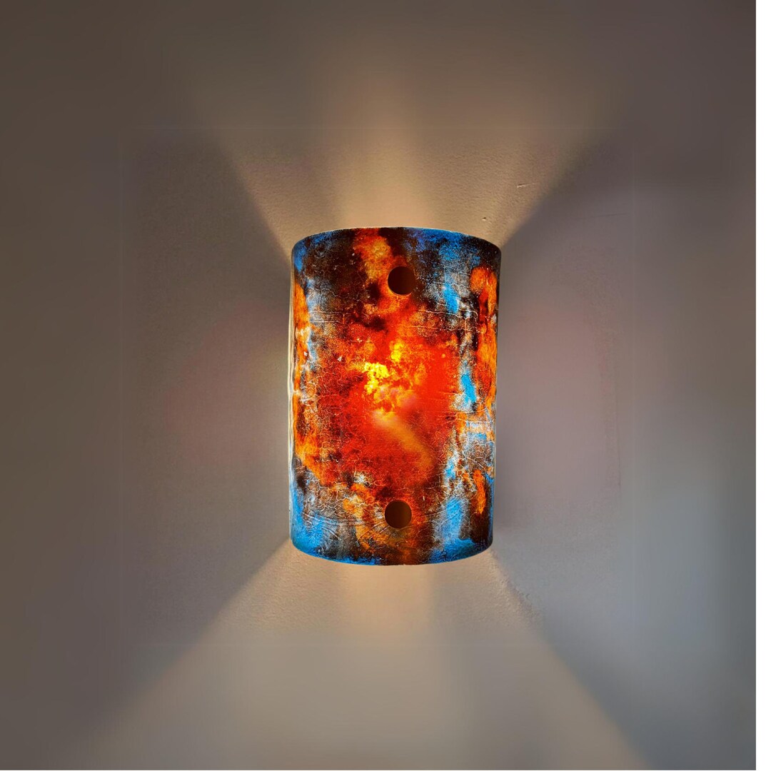 Wall Sconces Light, Stain Glass Wall Art for Living Room Decor Lighting