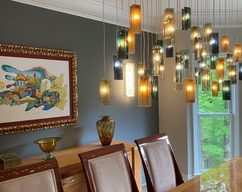 Unique Home Decor: Stained Glass Lighting, Custom Made, for Dining Light and Interior decor