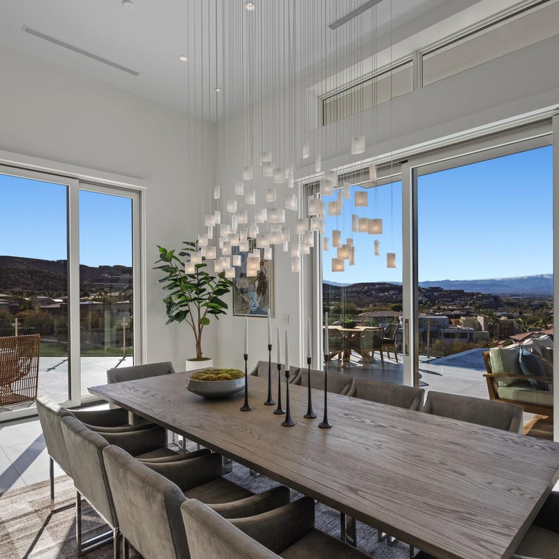 Modern Chandelier Dining Room Lighting, Modern Glass Pendant Light for Dine Lighting. This Art Glass Lighting is customized to your space image 6