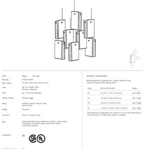 a hanging lamp with a glass shade, a base unit of 17" (7.5") in diameter, and a total weight of 30 lbs (14 kg).
