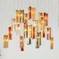 Glass Chandelier. Murano Glass Lighting. Colorful Chandelier Lighting. Glass Art Light Fixtures for Colorful Home Decor.