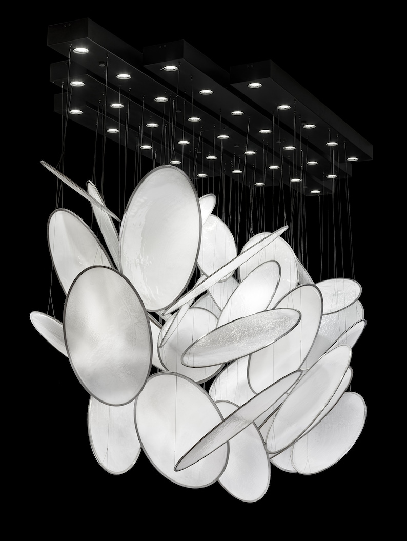 Luxurious Chandelier Lighting. Glass Art Light Fixture for Etsy