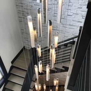 Chandelier Lighting Modern Pendant Lamp. Modern Staircase Chandelier Lighting made of Blown Glass Pendant Light best for Foyer Chandeliers. image 5