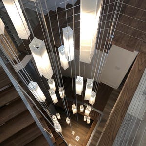 Large Chandelier for High Ceilings I Huge Modern Chandelier Lighting I Oversized Ceiling Light I Custom Lighting