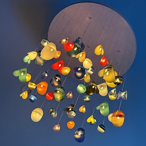 Blown Glass Chandelier: Rainbow Flower Pendant Light for Custom Home Decor
