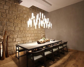 Dining Room Lighting, Art Glass Chandelier. Large Stain Glass Chandelier Lighting, Made to Order. Contact us for Consulting