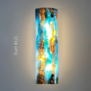 Unique Art Glass Wall Sconces Lighting. Stain Glass Panel Wall Lamp in 33 Art Glass colors to choose from. Original Stain Glass Art image 3